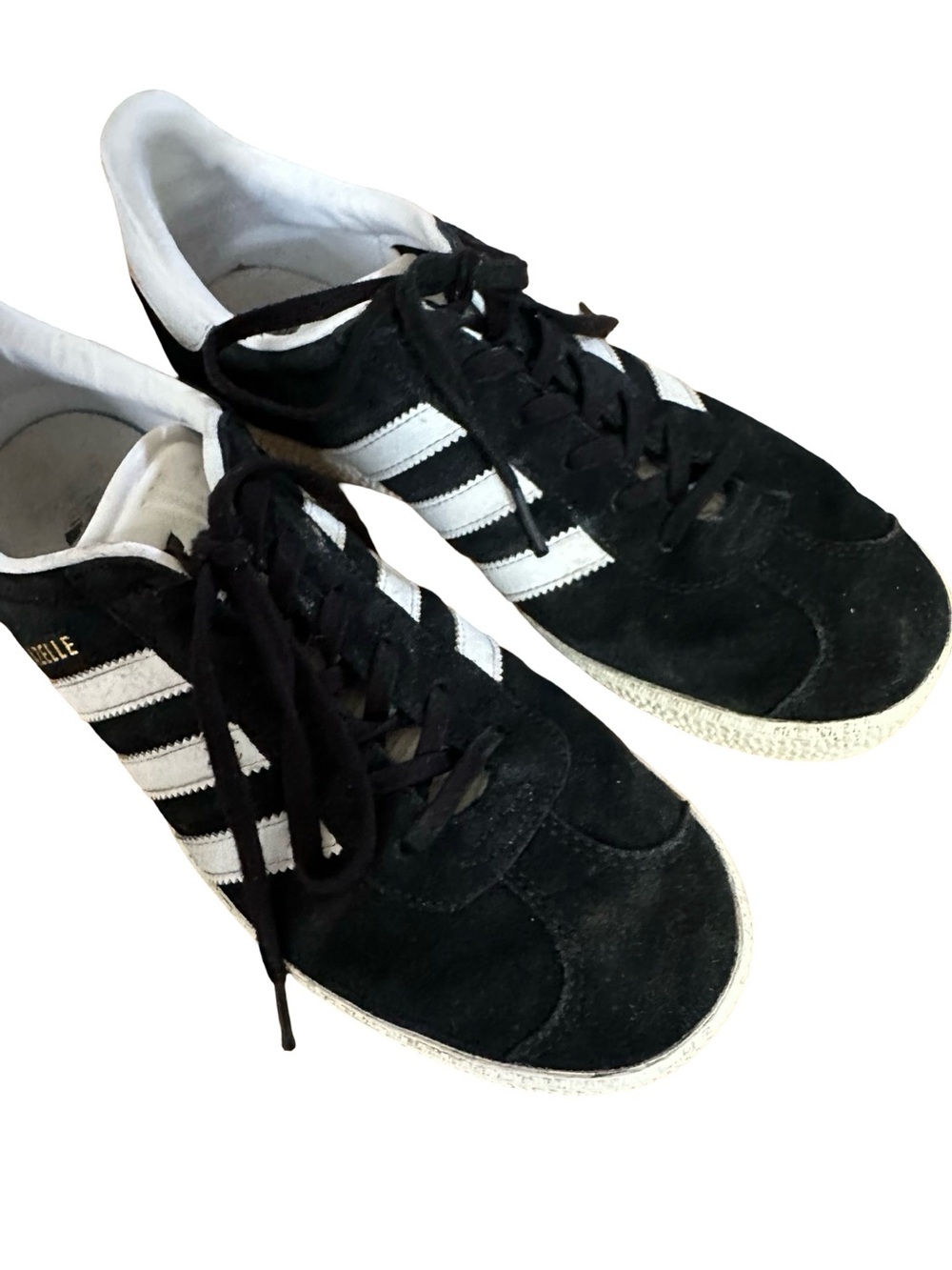 adidas Gazelle Black Suede White Stripes Women’s Sz 6
